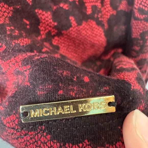 Michael Kors Cold Shoulder Long Sleeve Top Red - Picture 7 of 9